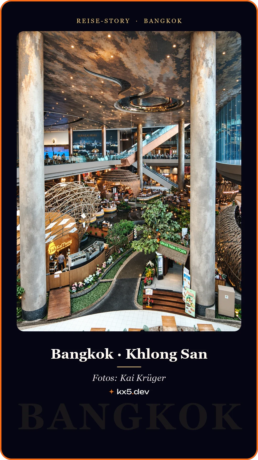 Lichtdurchflutete Halle: Bangkok · Khlong San