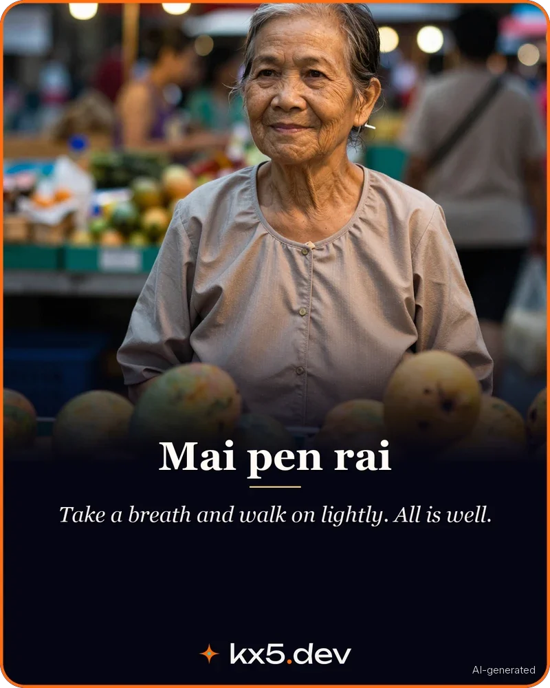Mai pen rai: Take a breath and walk on lightly. All is well.