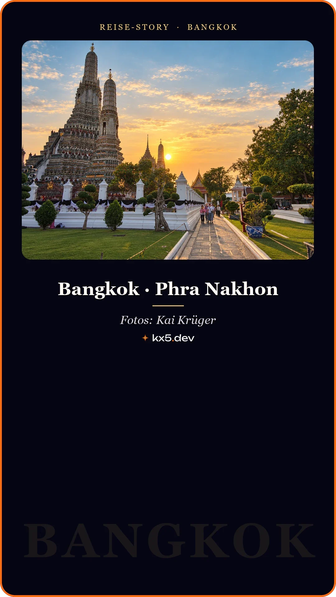 Wat Arun im Abendlicht: Bangkok · Phra Nakhon