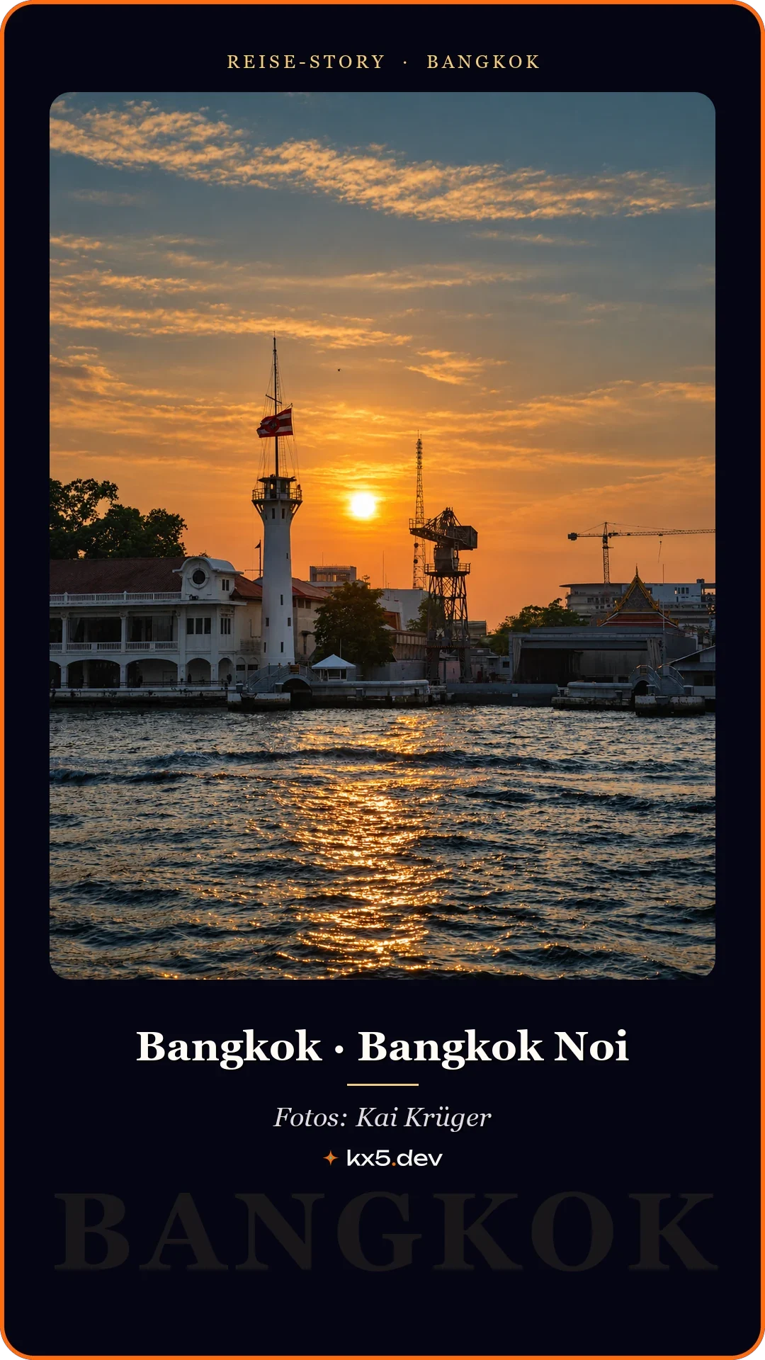 Sonnenuntergang am Fluss: Bangkok · Bangkok Noi