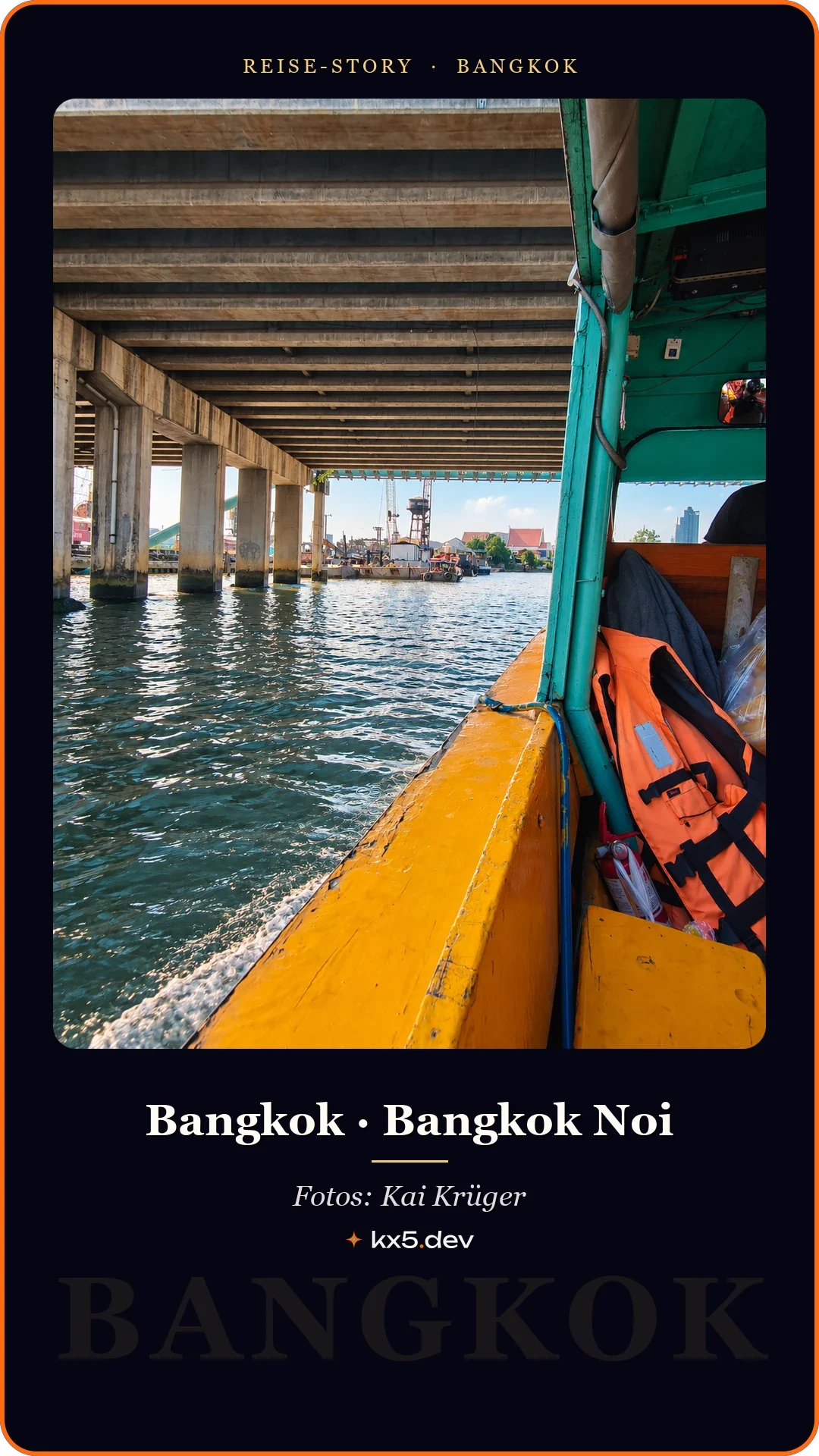 Mit dem Boot unter der Brücke: Bangkok · Bangkok Noi