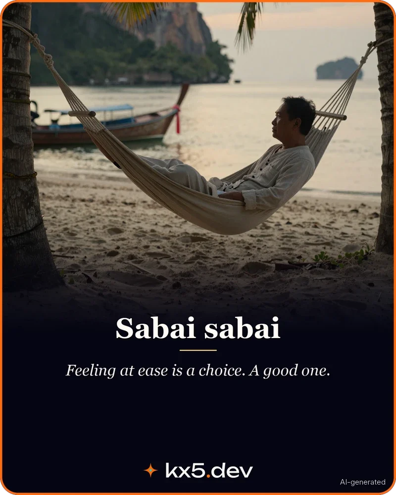 Sabai sabai: Feeling at ease is a choice. A good one.