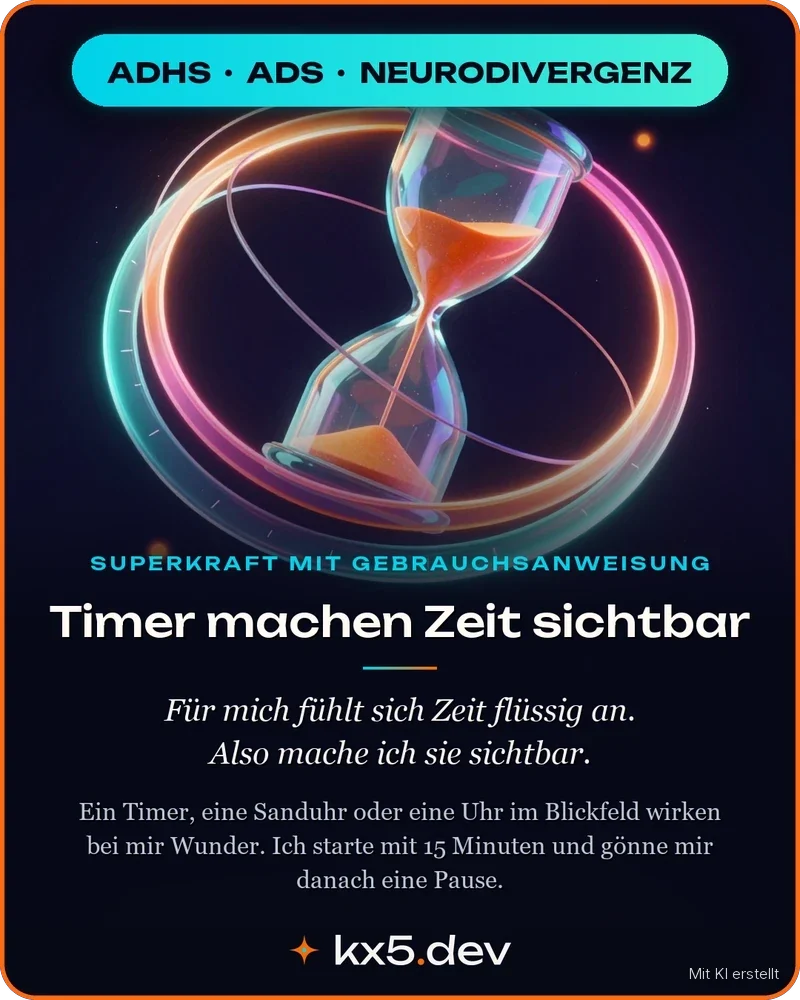 Timer machen Zeit sichtbar: Für mich fühlt sich Zeit flüssig an. Also mache ich sie sichtbar.