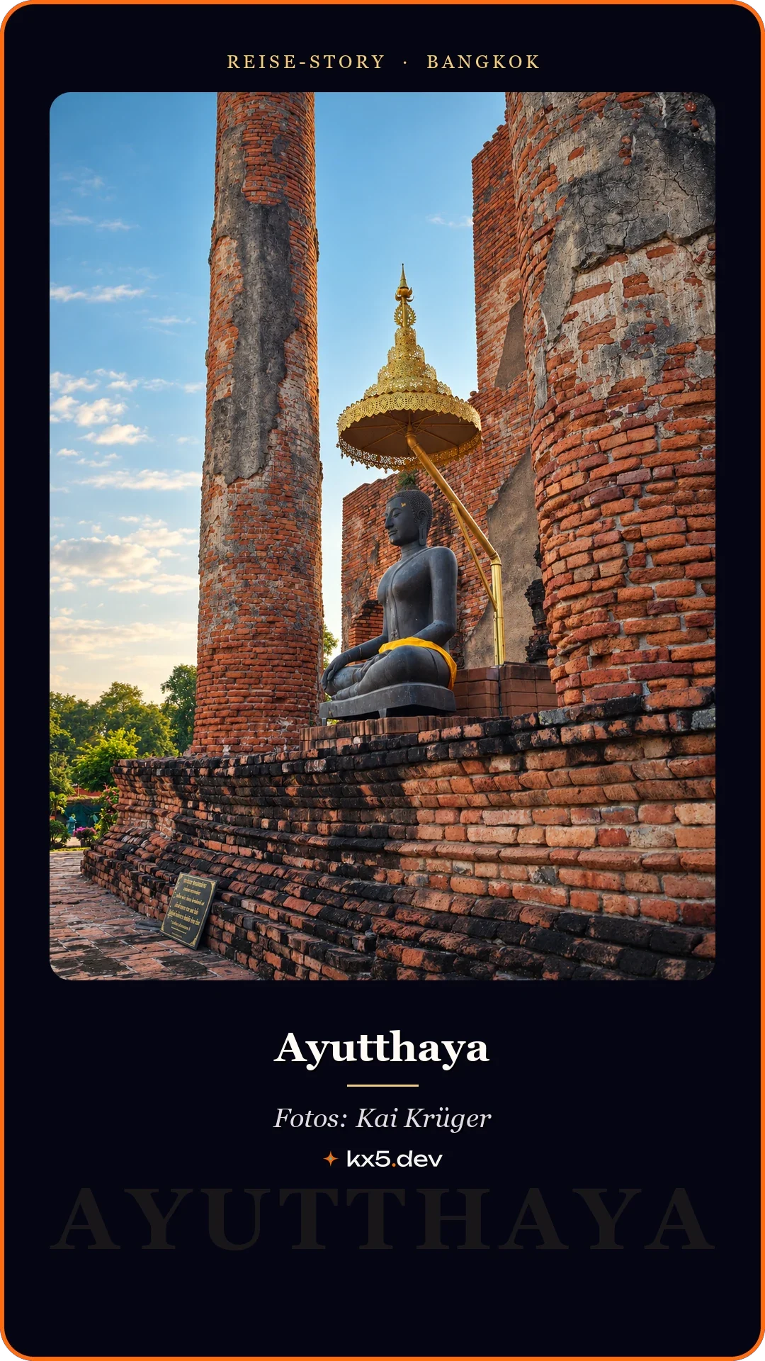 Buddha zwischen Ziegelmauern: Ayutthaya