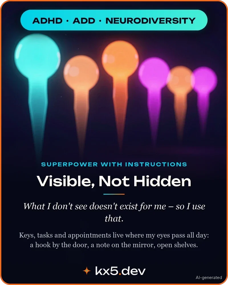 Visible, Not Hidden: What I don't see doesn't exist for me – so I use that.