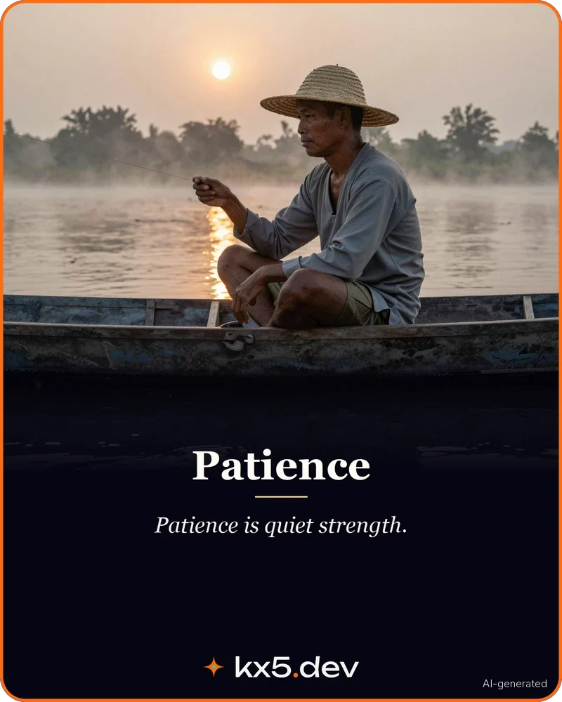 Patience: Patience is quiet strength.