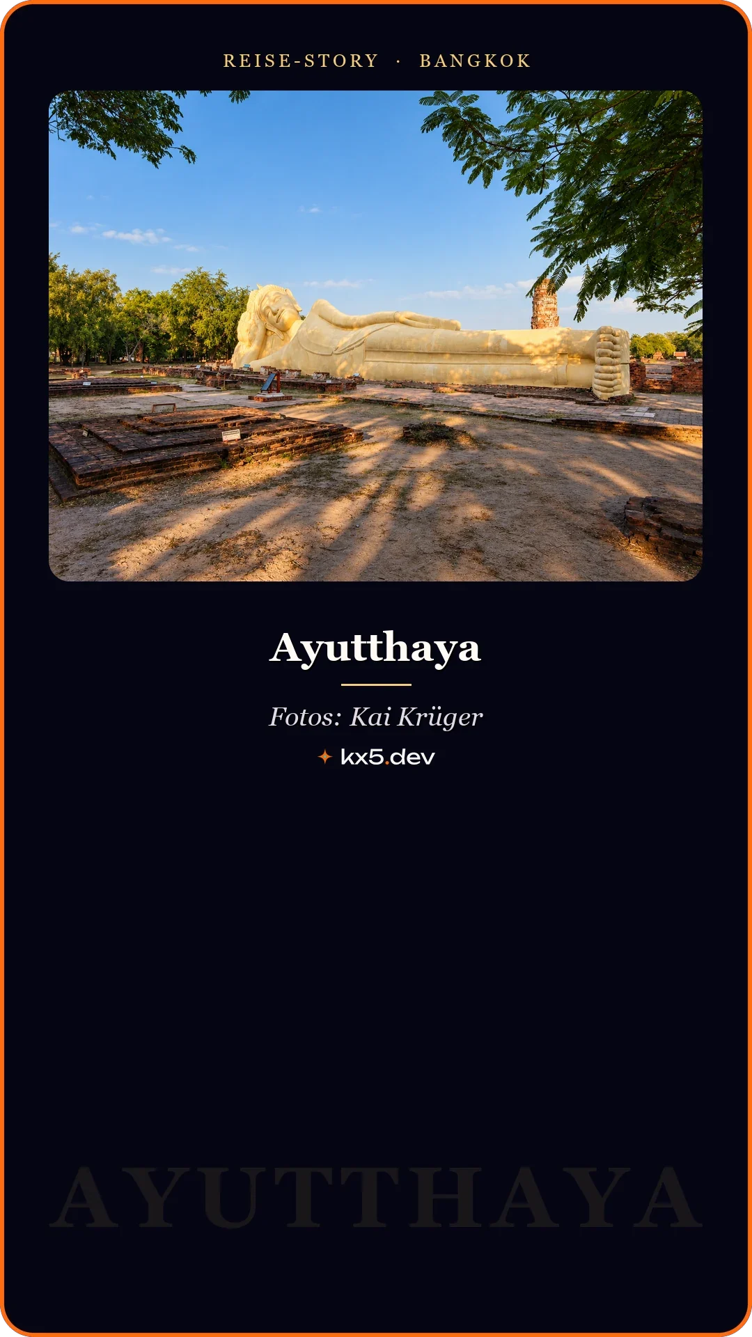 Liegender Buddha im Park: Ayutthaya