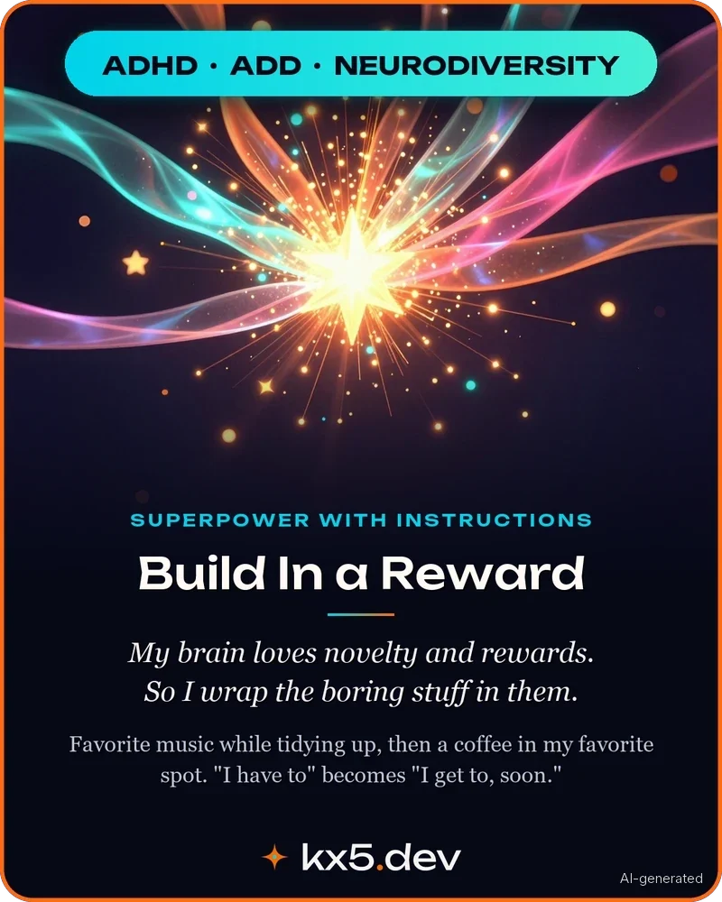 Build In a Reward: My brain loves novelty and rewards. So I wrap the boring stuff in them.
