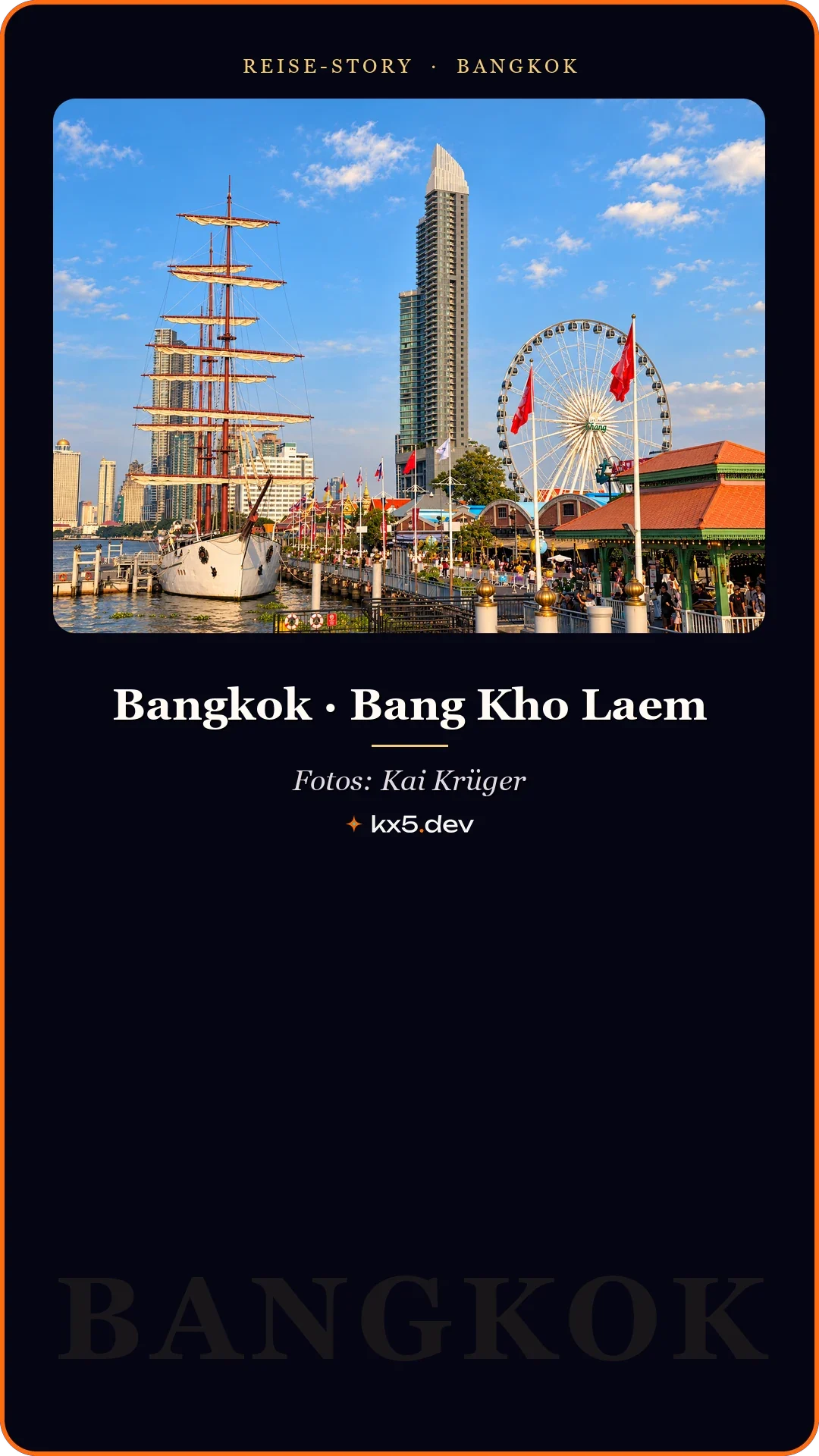 Segelschiff am Fluss: Bangkok · Bang Kho Laem