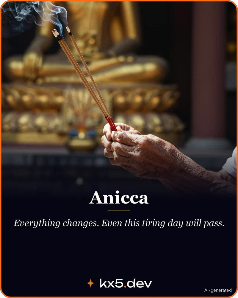 Anicca: Everything changes. Even this tiring day will pass.