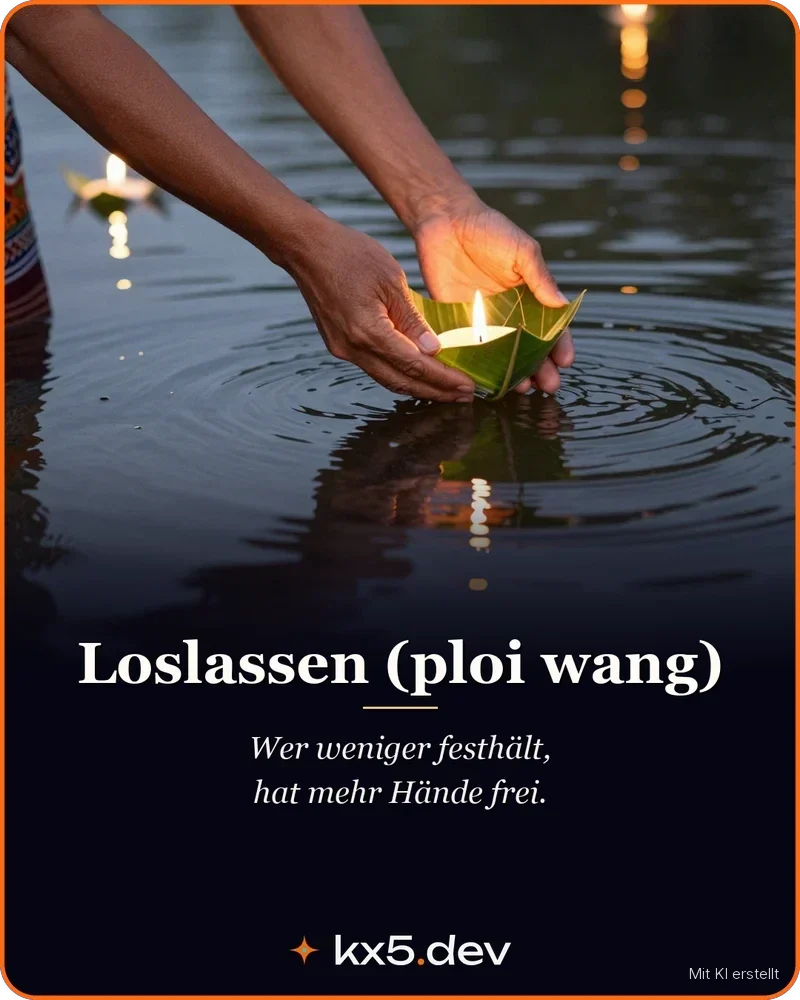 Loslassen (ploi wang): Wer weniger festhält, hat mehr Hände frei.