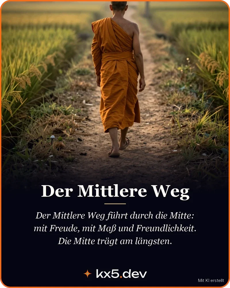 Der Mittlere Weg: Der Mittlere Weg führt durch die Mitte: mit Freude, mit Maß und Freundlichkeit. Die Mitte trägt am längsten.