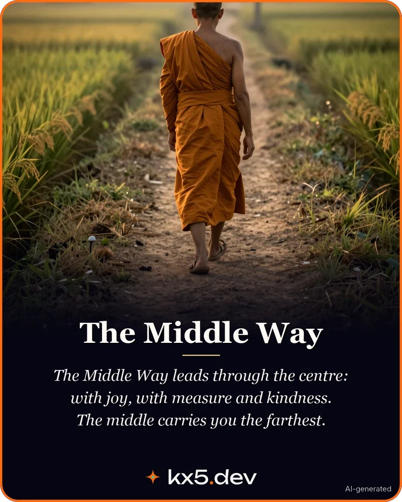 The Middle Way: The Middle Way leads through the centre: with joy, with measure and kindness. The middle carries you the farthest.