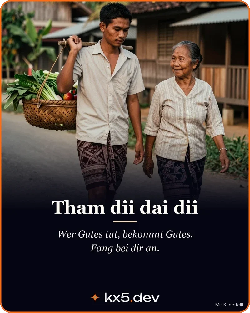 Tham dii dai dii: Wer Gutes tut, bekommt Gutes. Fang bei dir an.