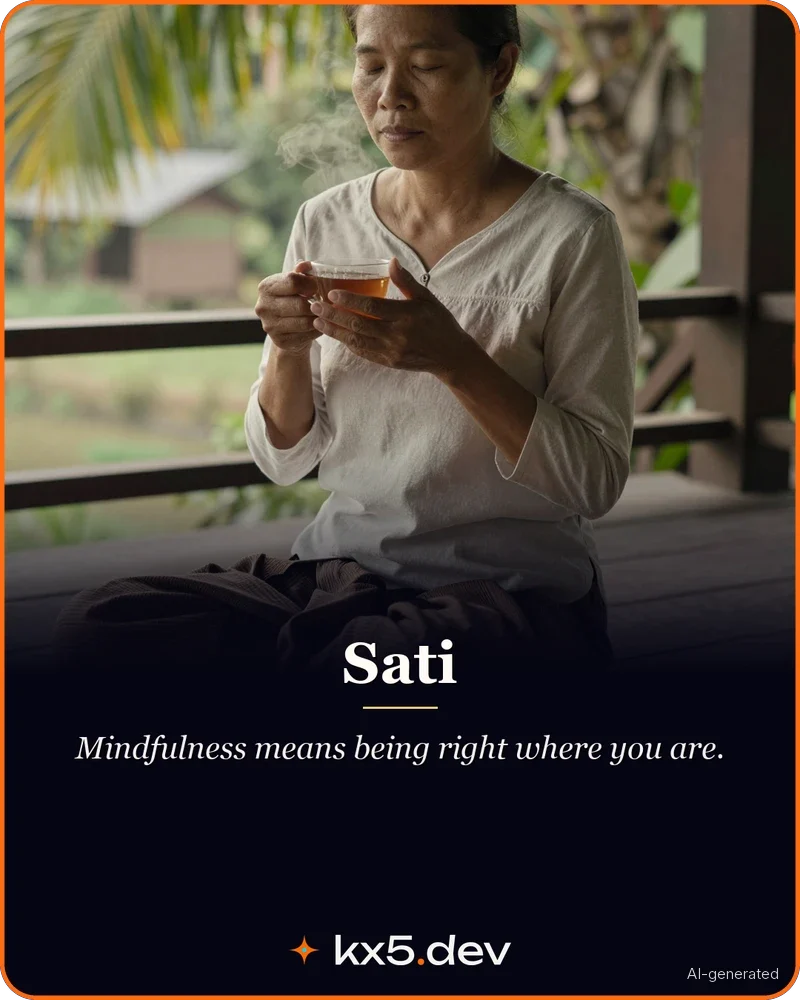 Sati: Mindfulness means being right where you are.