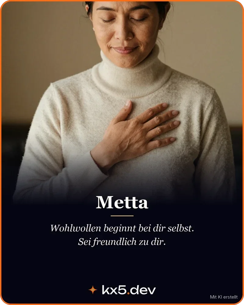 Metta: Wohlwollen beginnt bei dir selbst. Sei freundlich zu dir.