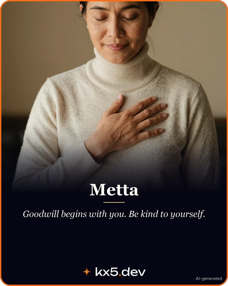Metta: Goodwill begins with you. Be kind to yourself.