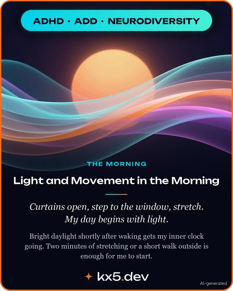 Light and Movement in the Morning: Curtains open, step to the window, stretch. My day begins with light.