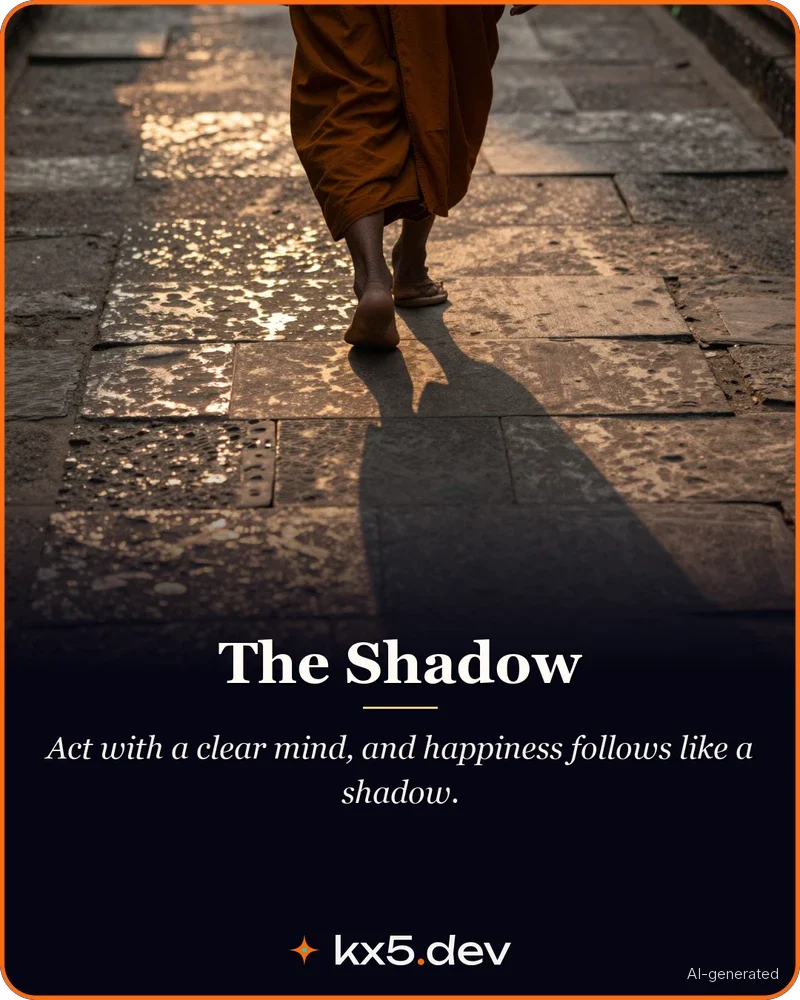 The Shadow: Act with a clear mind, and happiness follows like a shadow.