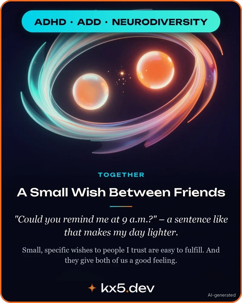 A Small Wish Between Friends: "Could you remind me at 9 a.m.?" – a sentence like that makes my day lighter.