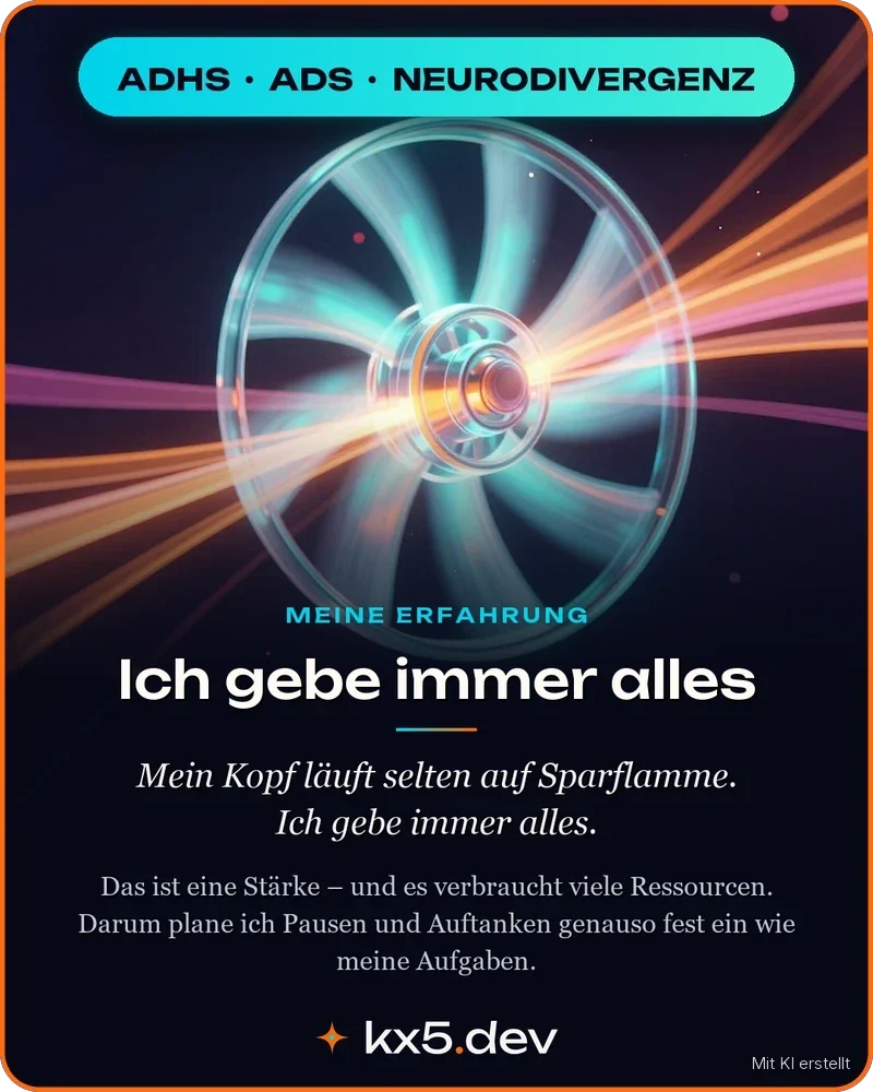 Ich gebe immer alles: Mein Kopf läuft selten auf Sparflamme. Ich gebe immer alles.