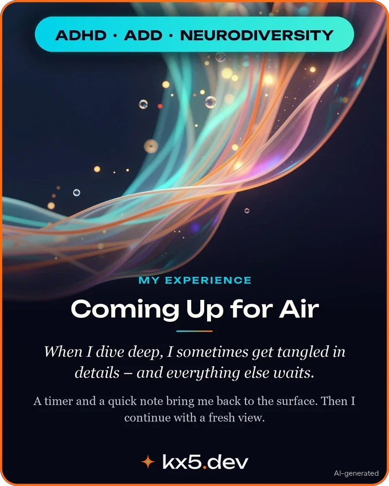 Coming Up for Air: When I dive deep, I sometimes get tangled in details – and everything else waits.
