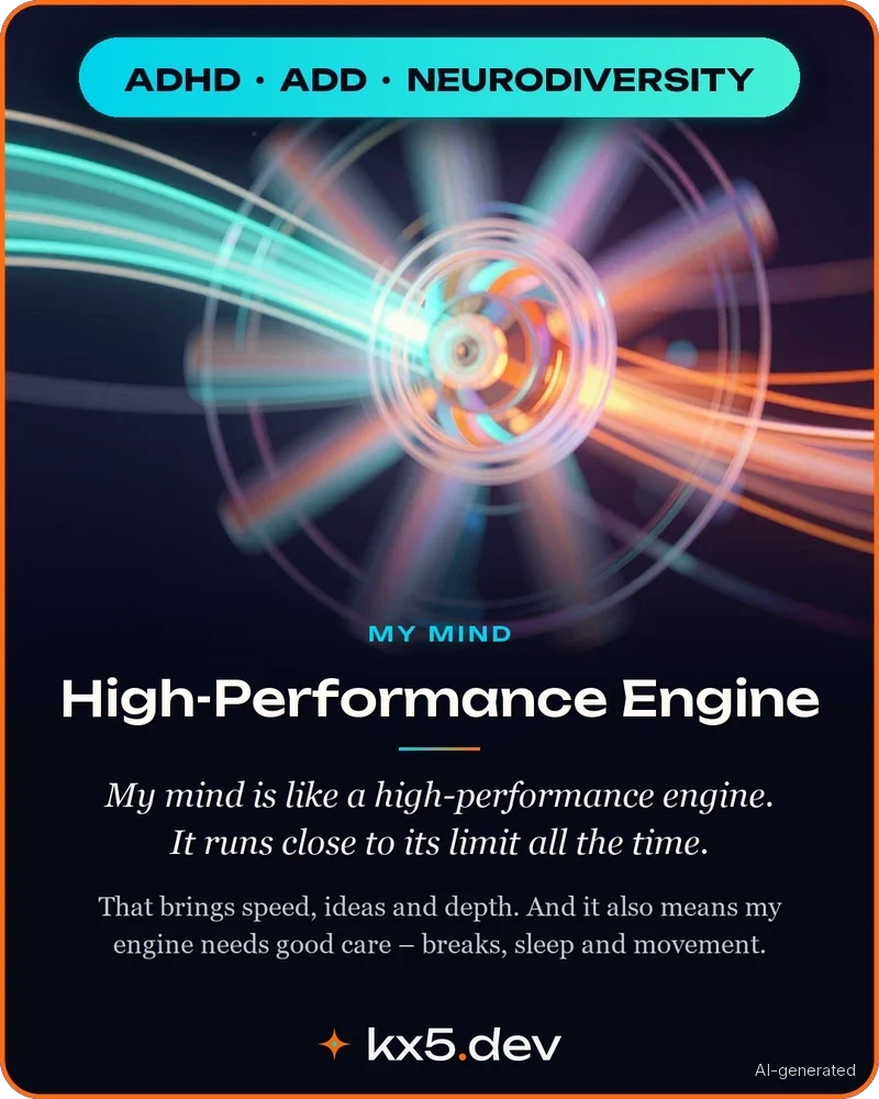 High-Performance Engine: My mind is like a high-performance engine. It runs close to its limit all the time.
