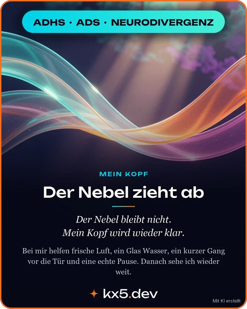 Der Nebel zieht ab: Der Nebel bleibt nicht. Mein Kopf wird wieder klar.