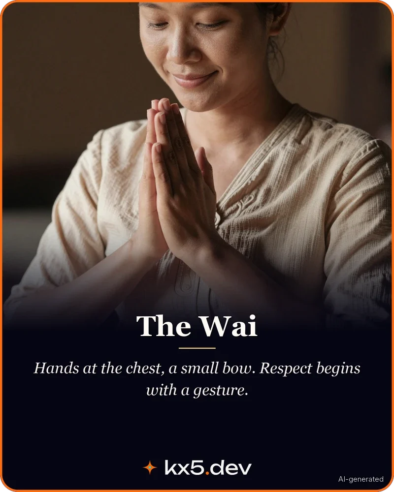 The Wai: Hands at the chest, a small bow. Respect begins with a gesture.