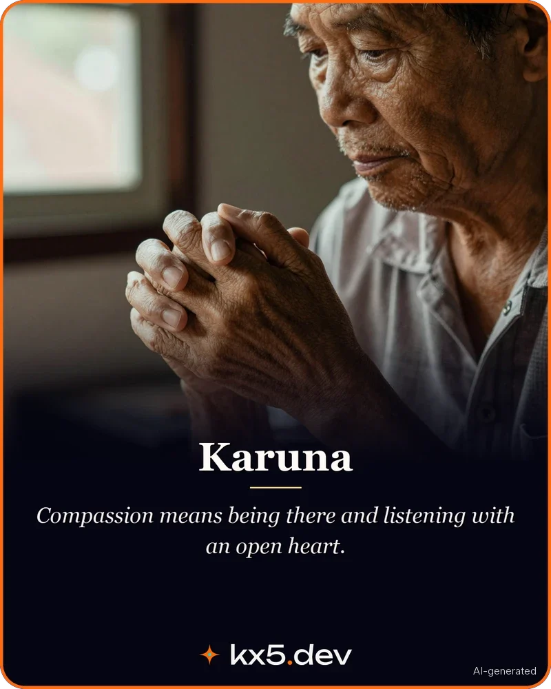 Karuna: Compassion means being there and listening with an open heart.