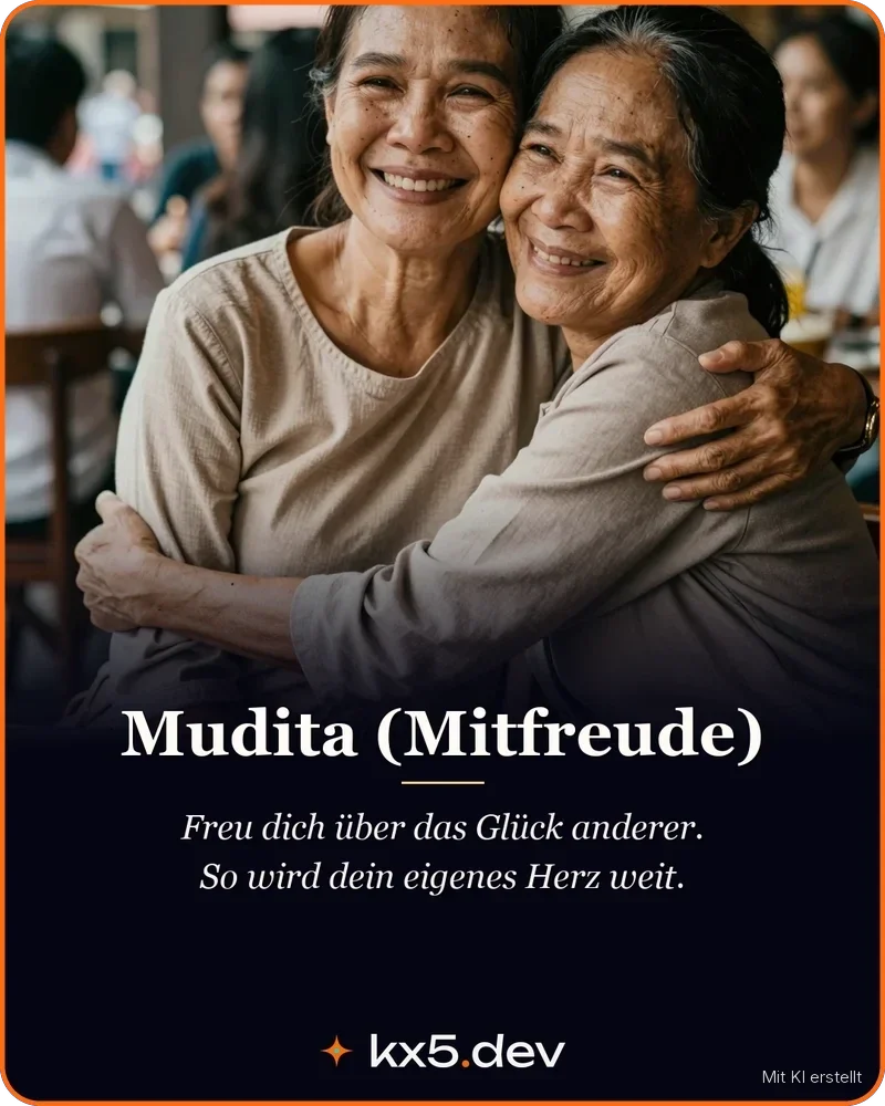 Mudita (Mitfreude): Freu dich über das Glück anderer. So wird dein eigenes Herz weit.