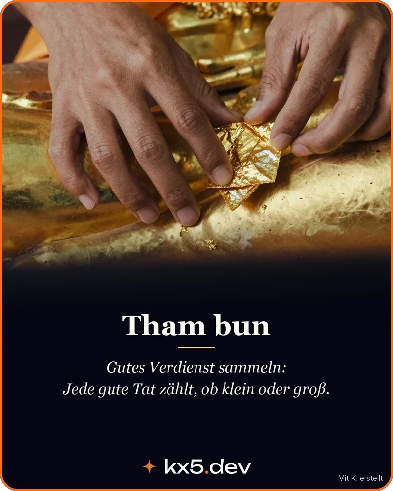 Tham bun: Gutes Verdienst sammeln: Jede gute Tat zählt, ob klein oder groß.