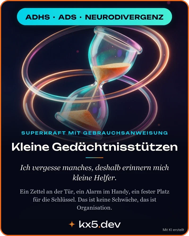 Kleine Gedächtnisstützen: Ich vergesse manches, deshalb erinnern mich kleine Helfer.