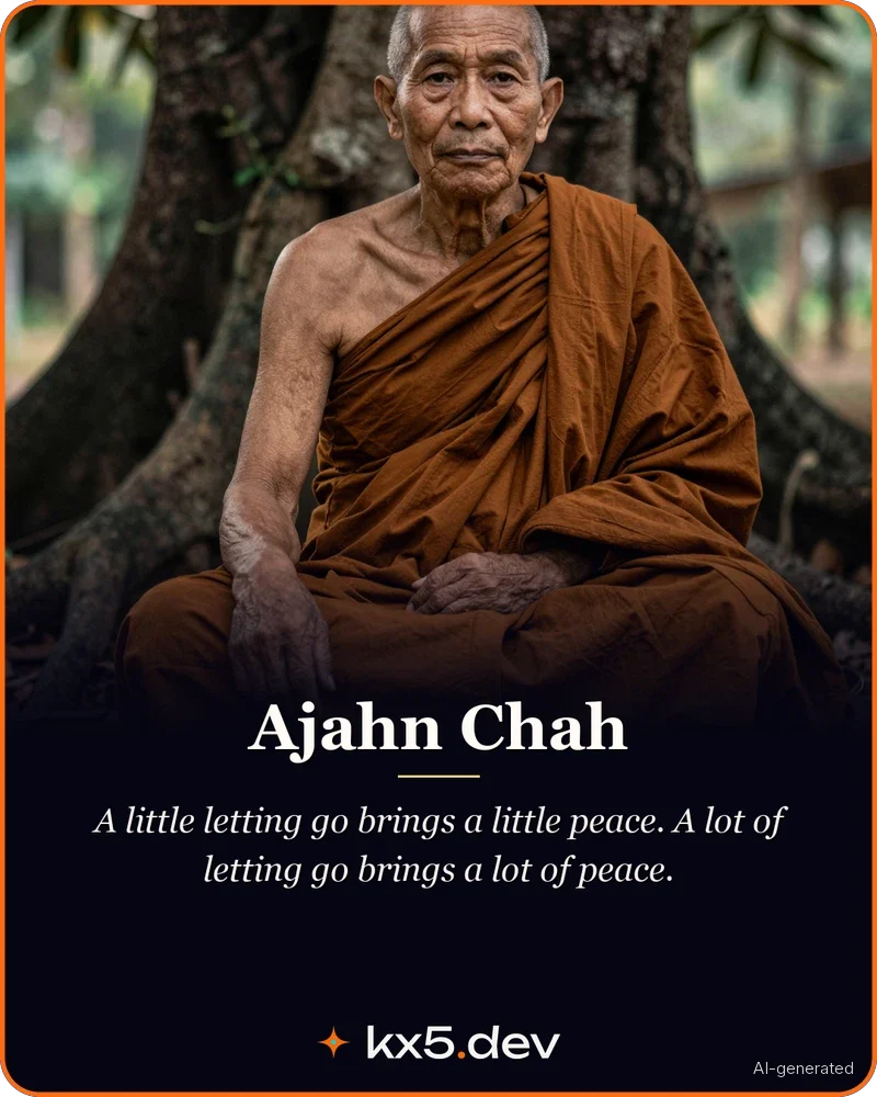 Ajahn Chah: A little letting go brings a little peace. A lot of letting go brings a lot of peace.