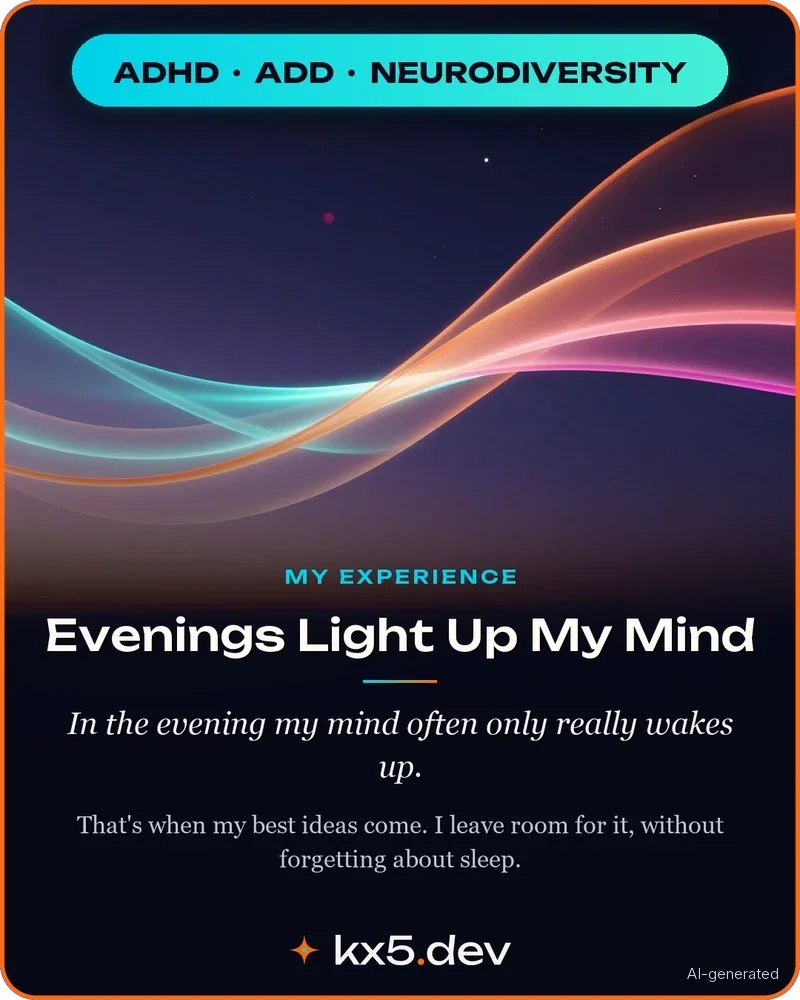 Evenings Light Up My Mind: In the evening my mind often only really wakes up.