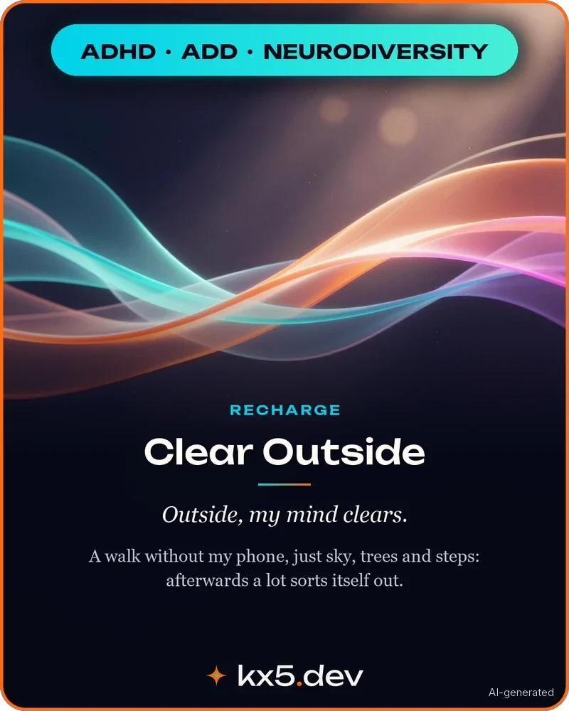 Clear Outside: Outside, my mind clears.