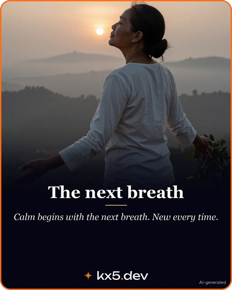 The next breath: Calm begins with the next breath. New every time.