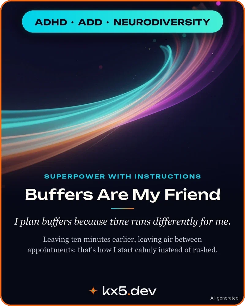 Buffers Are My Friend: I plan buffers because time runs differently for me.