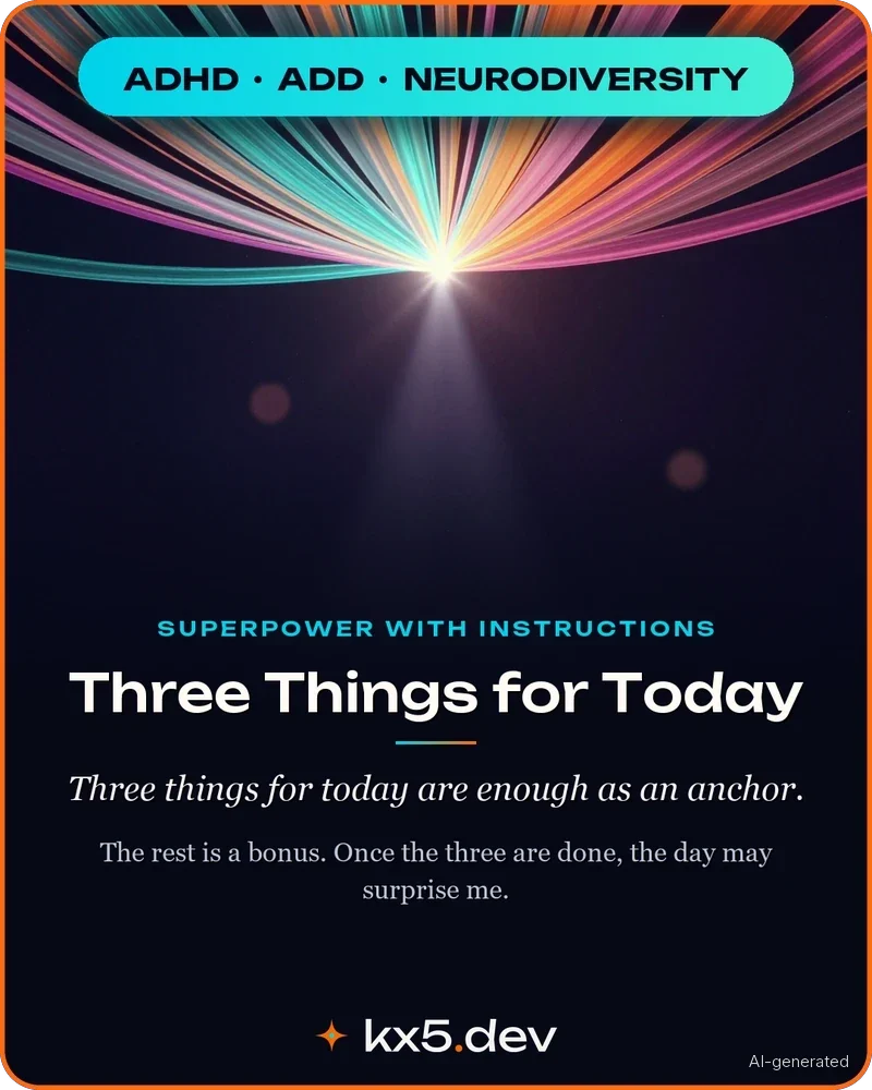 Three Things for Today: Three things for today are enough as an anchor.