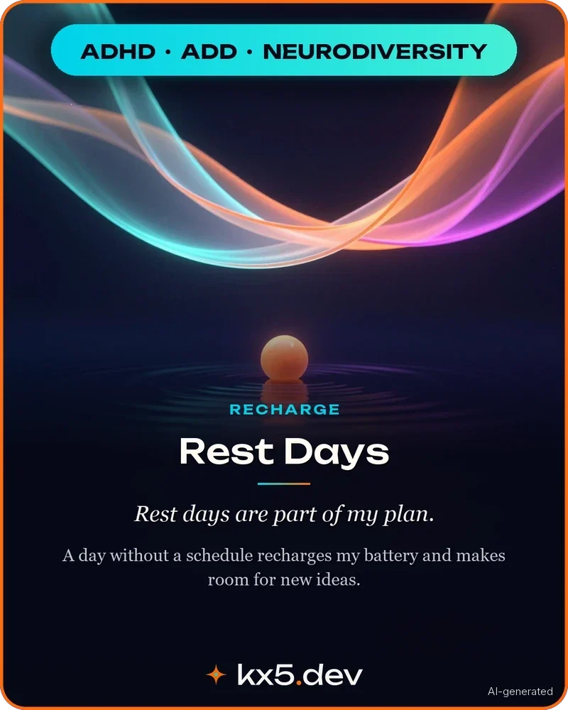 Rest Days: Rest days are part of my plan.